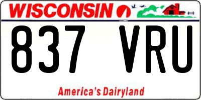 WI license plate 837VRU