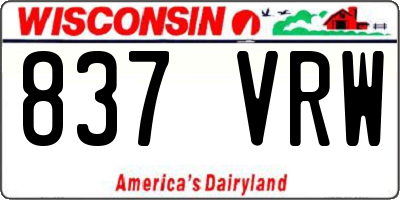 WI license plate 837VRW