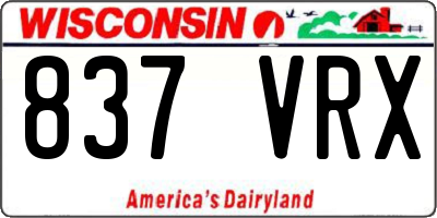 WI license plate 837VRX