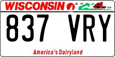 WI license plate 837VRY