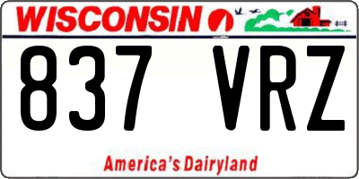 WI license plate 837VRZ