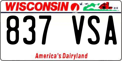 WI license plate 837VSA