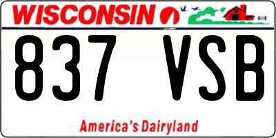 WI license plate 837VSB