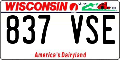 WI license plate 837VSE
