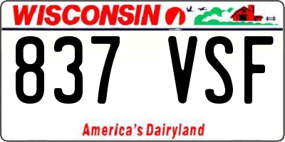 WI license plate 837VSF