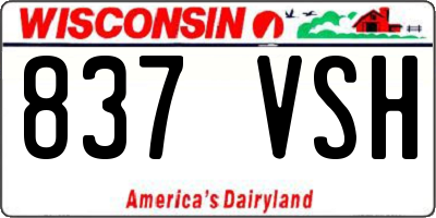 WI license plate 837VSH