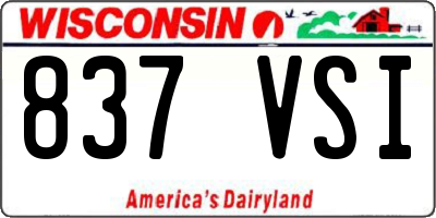 WI license plate 837VSI