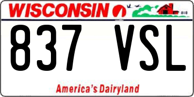 WI license plate 837VSL