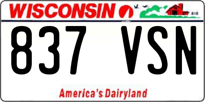 WI license plate 837VSN
