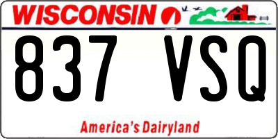 WI license plate 837VSQ