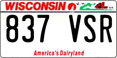WI license plate 837VSR