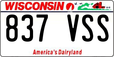 WI license plate 837VSS