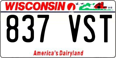 WI license plate 837VST