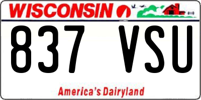 WI license plate 837VSU