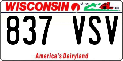 WI license plate 837VSV