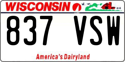 WI license plate 837VSW