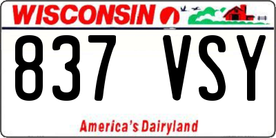 WI license plate 837VSY