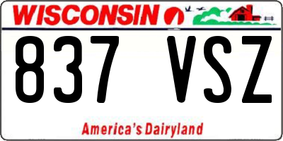 WI license plate 837VSZ