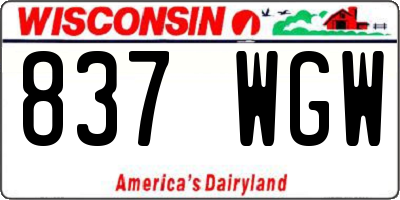 WI license plate 837WGW