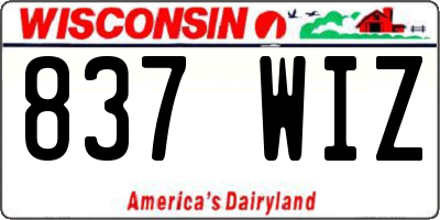 WI license plate 837WIZ