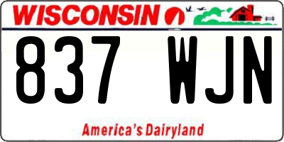 WI license plate 837WJN