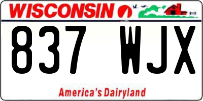 WI license plate 837WJX
