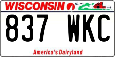 WI license plate 837WKC