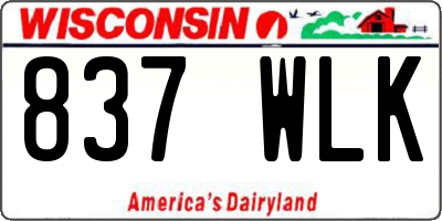 WI license plate 837WLK