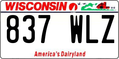 WI license plate 837WLZ