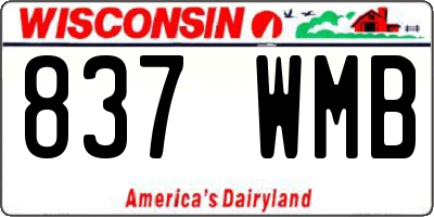 WI license plate 837WMB