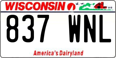 WI license plate 837WNL