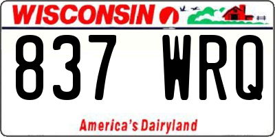 WI license plate 837WRQ