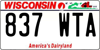 WI license plate 837WTA
