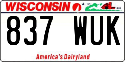WI license plate 837WUK