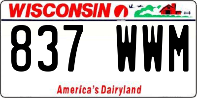WI license plate 837WWM