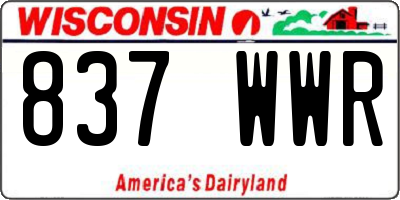 WI license plate 837WWR