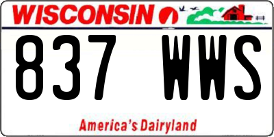 WI license plate 837WWS