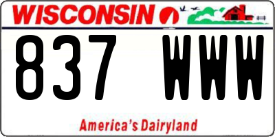 WI license plate 837WWW