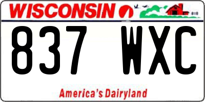WI license plate 837WXC