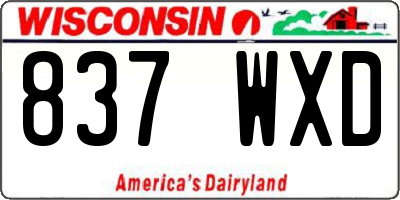 WI license plate 837WXD