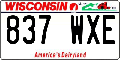 WI license plate 837WXE