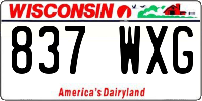 WI license plate 837WXG