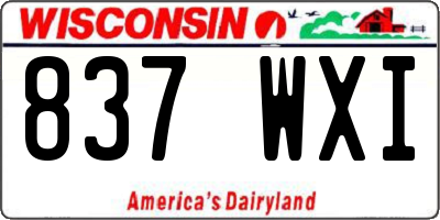 WI license plate 837WXI