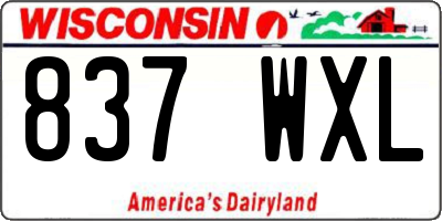 WI license plate 837WXL