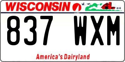 WI license plate 837WXM