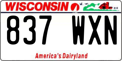 WI license plate 837WXN