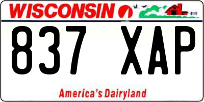 WI license plate 837XAP