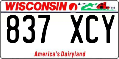 WI license plate 837XCY