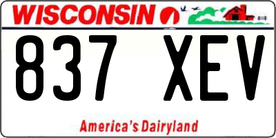 WI license plate 837XEV