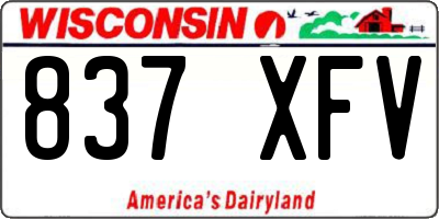 WI license plate 837XFV